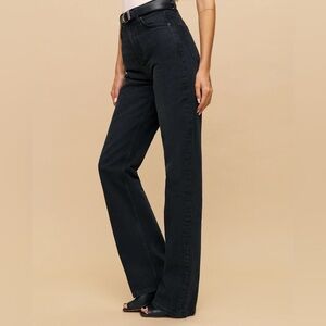 Reformation Black Straight Leg Jeans